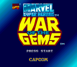 Marvel Super Heroes - War of the Gems Title Screen